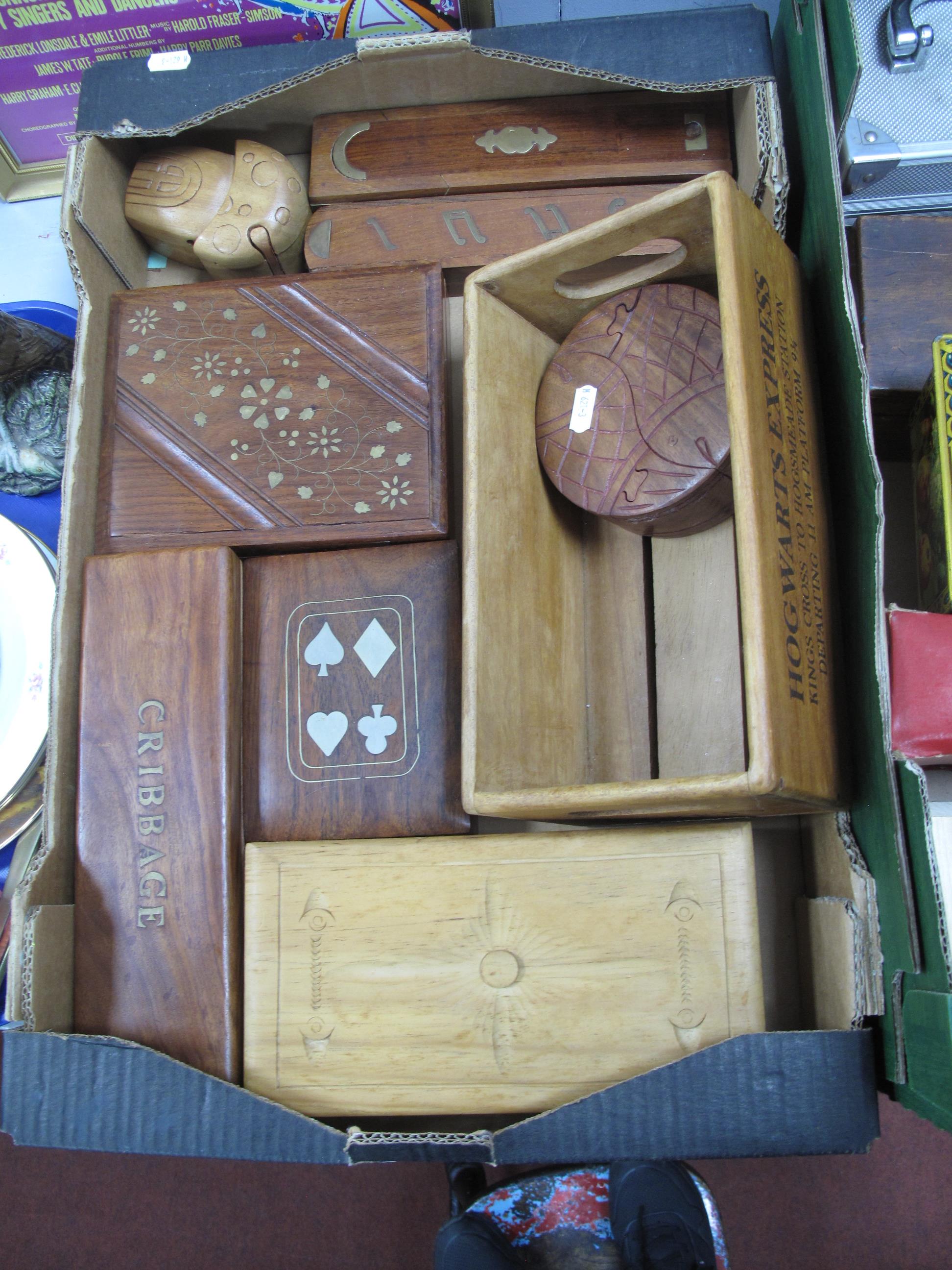 Lot 1016 - Quantity of decorative wooden boxes,
