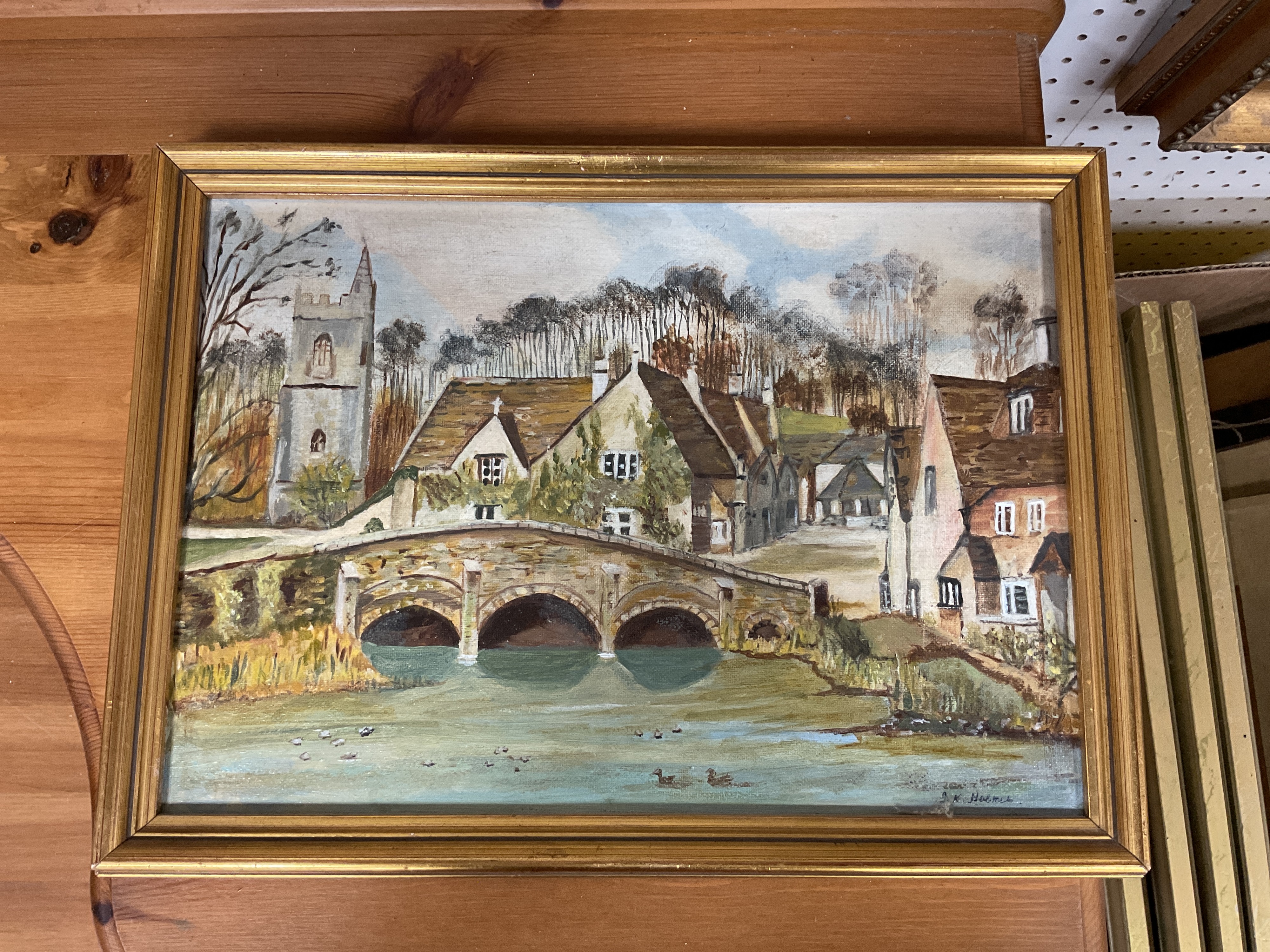 Lot 1474 - Five framed oil paintings, including
