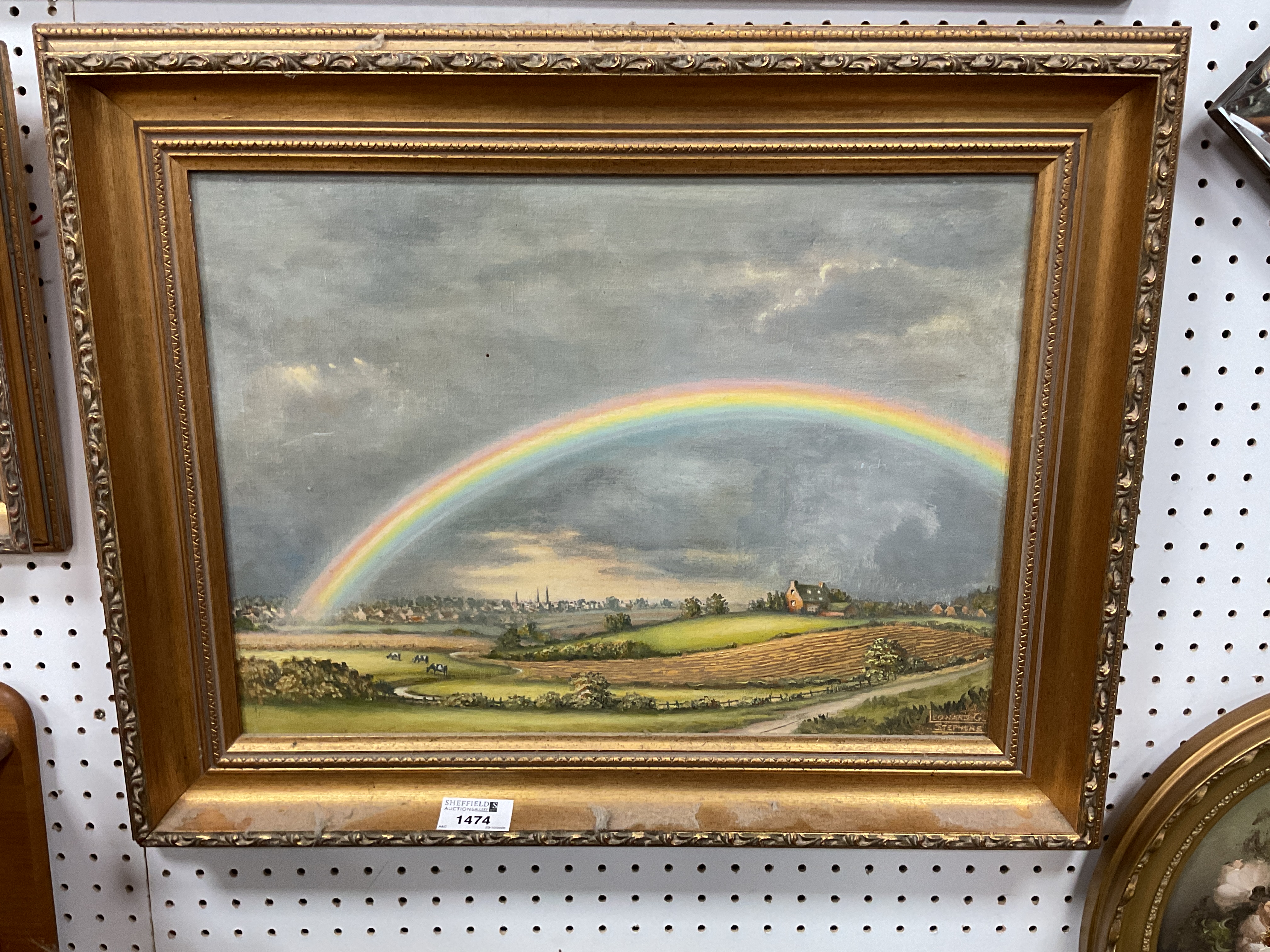 Lot 1474 - Five framed oil paintings, including