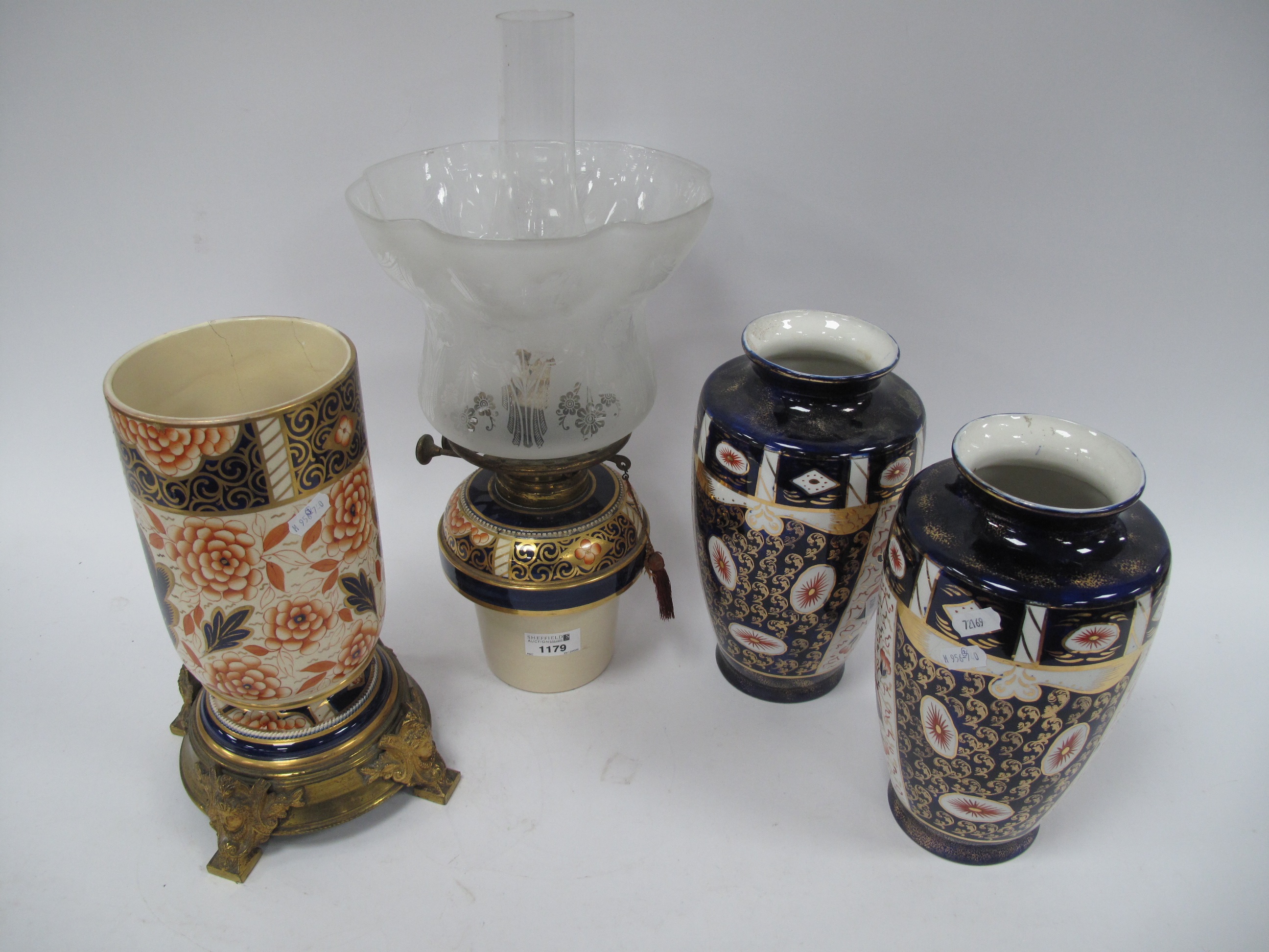 Lot 1179 - Imari Pottery Table Lamp, circa 1900, with