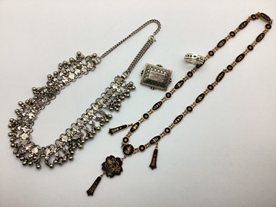 Lot 163 - A Japanese Damascene Panel Necklace, with 24k...