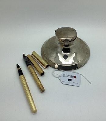 Lot 93 - A Hallmarked Silver Capstan Style Inkwell,...