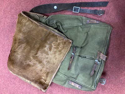Lot 371 - WWII German Army M34 pony hide Tornister back...