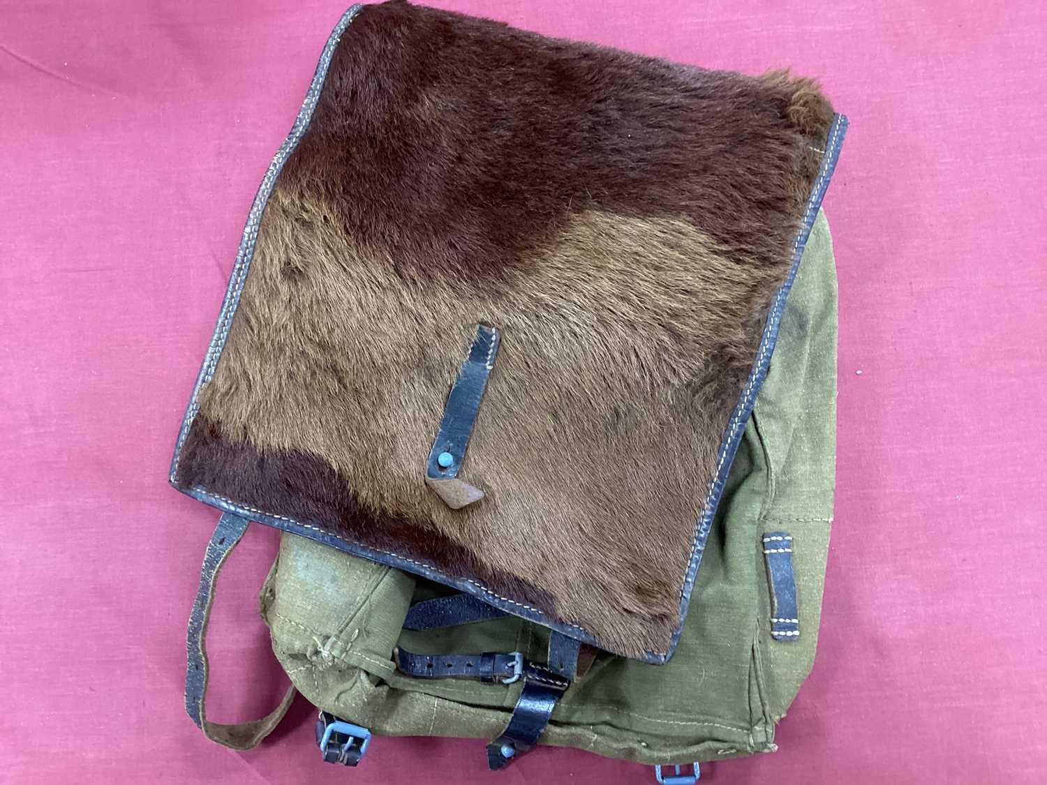 Lot 752 - WW2 German Army M39 pony hide Tornister back...
