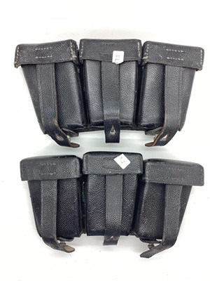 Lot 392 - WW2 German Army K98 leather ammunition pouches...