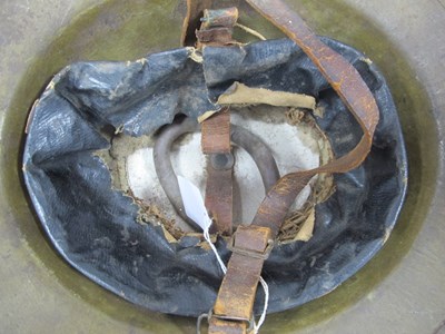 Lot 764 - WWI British Army Brodie Mk I steel helmet with...