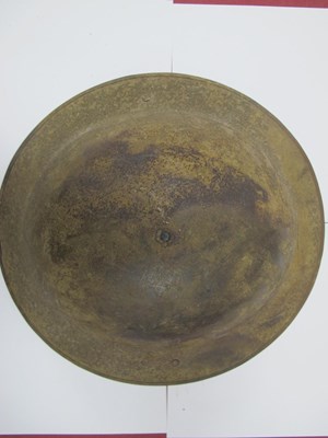 Lot 743 - WW1 British Army Brodie Mk I steel helmet with...