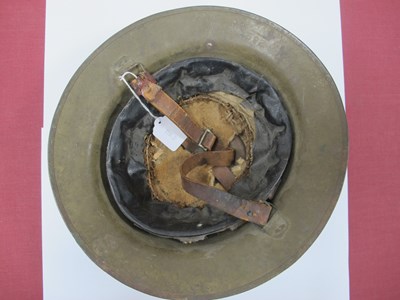 Lot 743 - WW1 British Army Brodie Mk I steel helmet with...