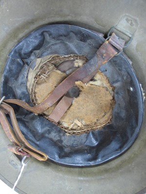 Lot 743 - WW1 British Army Brodie Mk I steel helmet with...