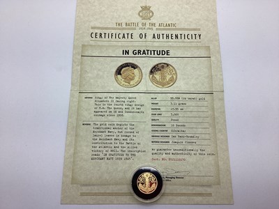 Lot 410 - 2016 Fine Gold Proof Gibraltar £10 Coin, to...