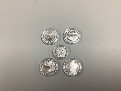 Lot 388 - Five 2016 Silver Proof Gibraltar Coins,...