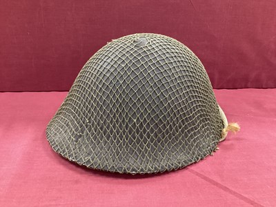 Lot 757 - WW2 Army steel 'turtle' Mk 3 combat helmet...