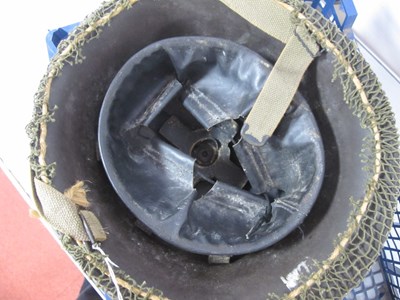Lot 757 - WW2 Army steel 'turtle' Mk 3 combat helmet...