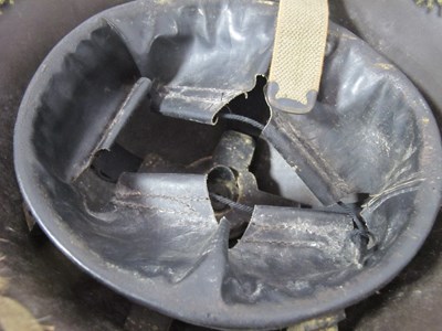 Lot 757 - WW2 Army steel 'turtle' Mk 3 combat helmet...