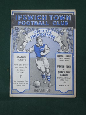 Lot 884 - 1938-39 Ipswich Town v. Queens Park Rangers...