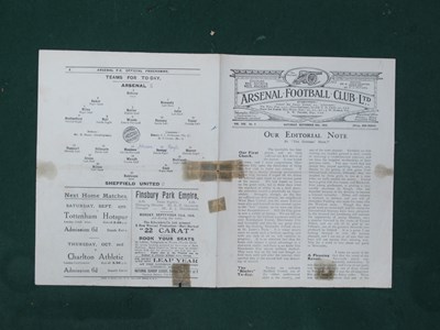 Lot 388 - 1924-25 Arsenal v. Sheffield United Four Page...