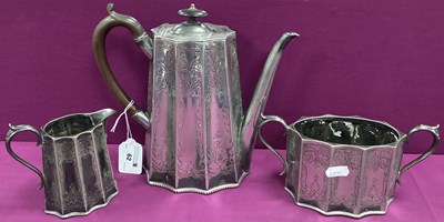 Lot 62 - An EPBM Three Piece Coffee Set, of shaped...