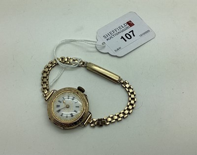 Lot 107 - A Decorative Ladies Wristwatch, the gilt...