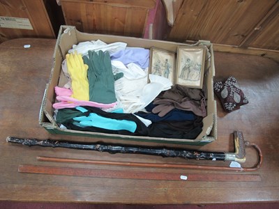 Lot 1006 - Ladies' Gloves, yard rule, horn-handled...