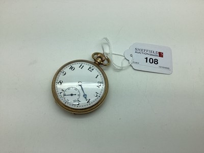 Lot 108 - A 9ct Gold Cased Openface Pocketwatch, the...