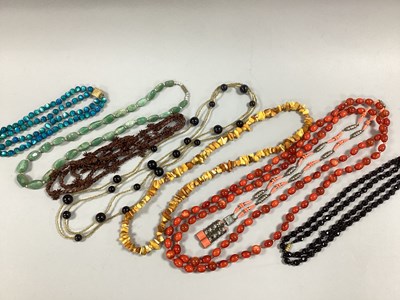 Lot 78 - Art Deco Style Drop Necklace, together with a...