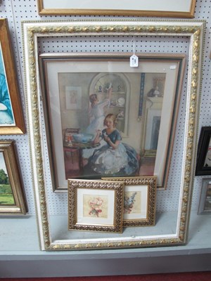 Lot 1491 - Framed Print of Interior Scene of Young Ladies...
