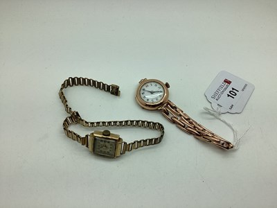 Lot 101 - A Vintage 9ct Rose Gold Cased Ladies...