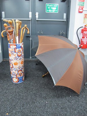 Lot 1001 - A Chinese Pottery Imari Pattern Stick Stand,...
