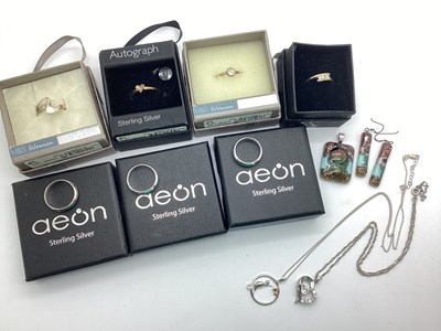 Lot 85 - Plain Band Rings, (stamped "925"); pendants o...