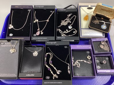Lot 7 - Modern "925" and Other Pendants on Chains,...