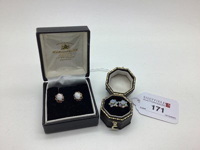 Lot 171 - A Pair of 9ct Gold Opal Earstuds, of...