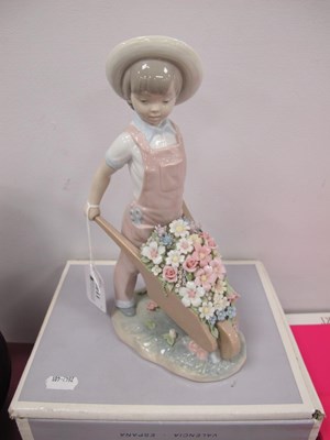 Lot 1146 - Lladro figure "Wheelbarrow with Flowers" in...