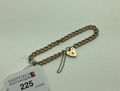 Lot 225 - A 9ct Gold Curb Link Bracelet, of uniform...