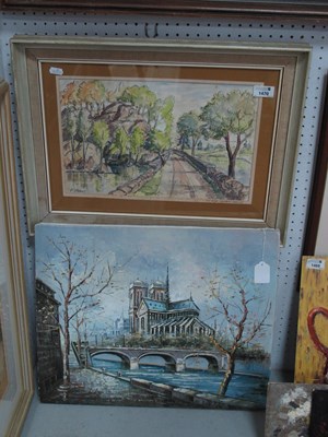 Lot 1415 - F. Brown, 'The Bridge at Blackbrook Reservoir'...