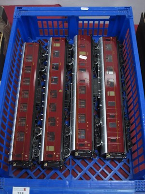 Lot 318 - Four 'O' Gauge/7mm Kit Built L.M.S Maroon...