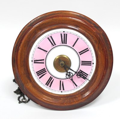 Lot 1459 - A Late XIX Century Wall Clock, the stained...