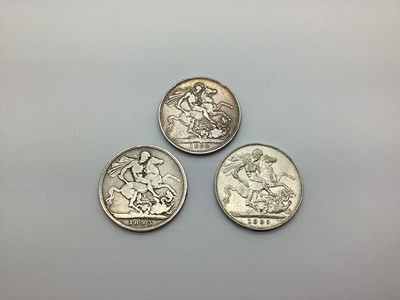 Lot 362 - Three GB Victoria Silver Crowns, 1890 'Jubilee...