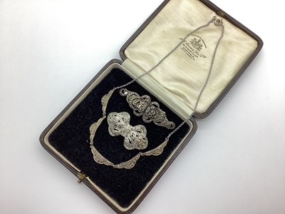 Lot 155 - Vintage Marcasite Set Combination Brooch /...