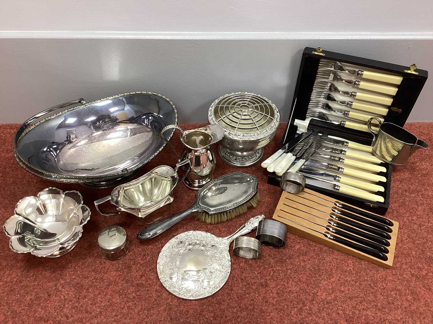 Lot 40 - A Hallmarked Silver Backed Hair Brush,...