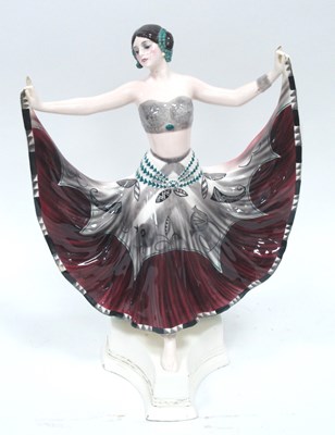 Lot 1021 - A Goldscheider Pottery Figure of a Dancer,...