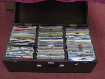 Lot 485 - Over Three Hundred 7" Singles, in a wooden box,...