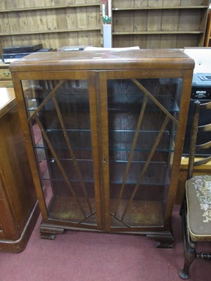 Lot 1531 - 1920's Walnut Display Cabinet, with glazed...