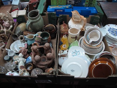 Lot 1122 - Stoneware Pottery, four figural huddle group,...