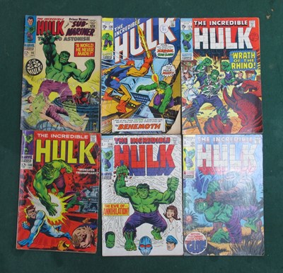 Lot 444 - Six Marvel Comics Comprising of The Incredible...