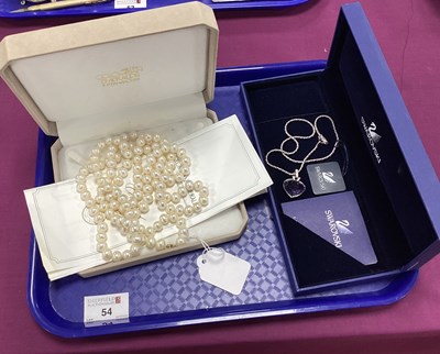 Lot 54 - A Modern Long Single Strand Freshwater Pearl...