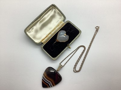 Lot 166 - A Vintage Heart Shape Polished Hardstone...