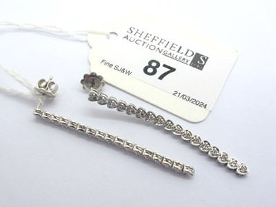 Lot 87 - A Pair of Modern 18ct White Gold Diamond Set...