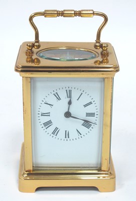 Lot 1444 - A French Louet Movement Brass Carriage Clock,...