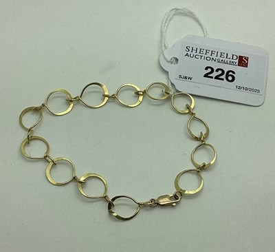 Lot 226 - A Modern 18ct Gold Bracelet, of Modernist...