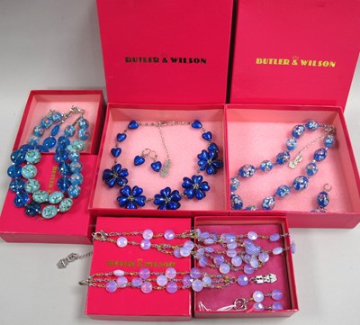 Lot 14 - Butler & Wilson; A Modern Floral Glass Bead...